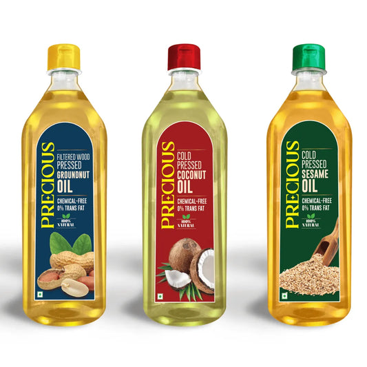 Precious Cold Pressed Groundnut, Coconut & Sesame Oil-1L each - Precious
