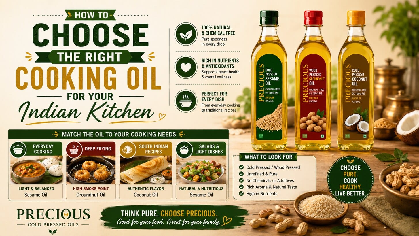 How to Choose the Right Cooking Oil for Indian Kitchen - Precious Cold Pressed Oils Complete Guide
