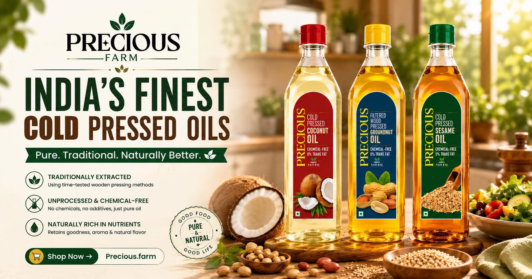 India's Finest Cold Pressed Oils | Precious Farm